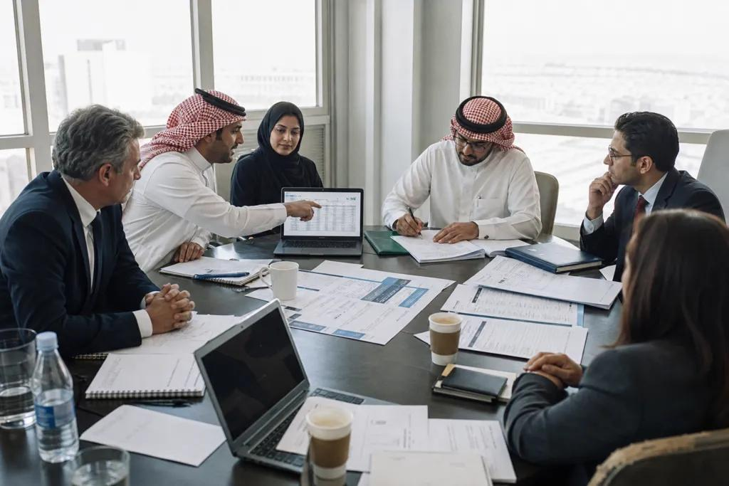 صورة لمدراء وموظفي بنك الرياض 
